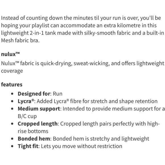 Lululemon Break Free Tank *Nulux in Hinshu Alpine White Multi / Black - Picture 7 of 7